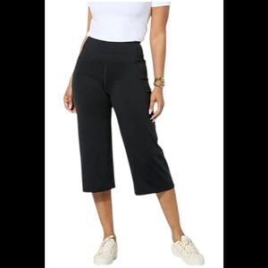 Joy Collection Women's Cool & Clean Smooth Capri Power Pant Black - Regular